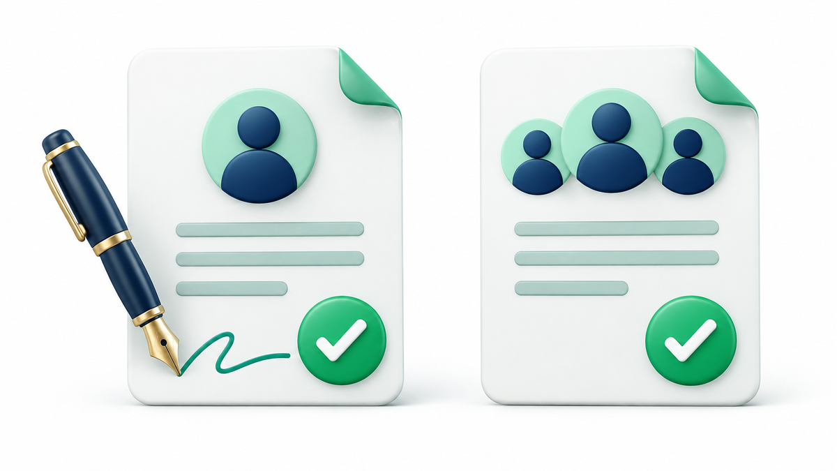 Symbolischer Vergleich persönlicher Schreibassistenz und gemeinsamer Textarbeit