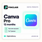Canva Pro: twelve months on your own account for one person – Pinclair