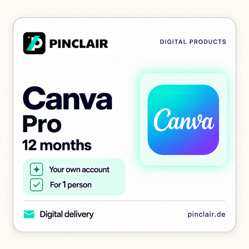 Canva Pro: twelve months on your own account for one person – Pinclair