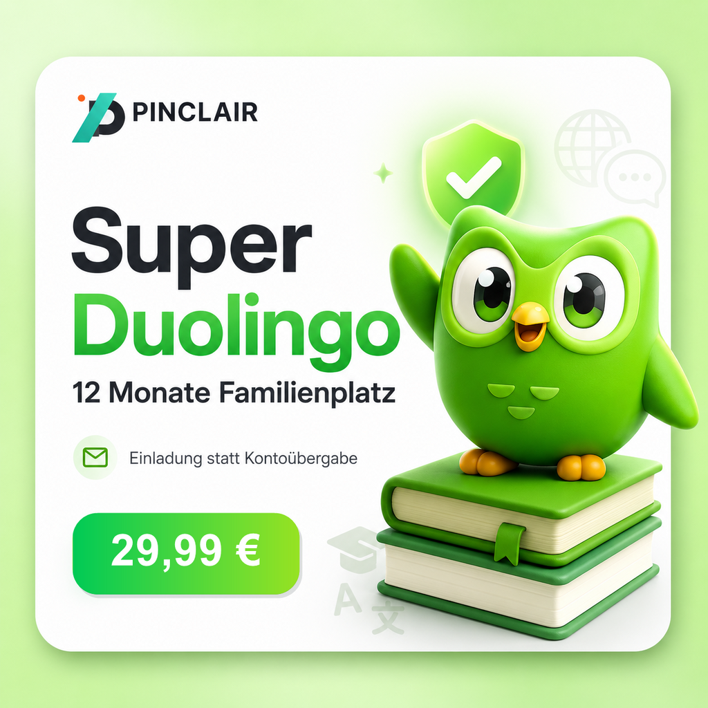 Super Duolingo Family 12 Monate Familienplatz digital bei Pinclair
