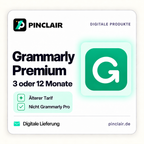 Grammarly Premium: drei oder zwölf Monate, älterer Tarif, nicht Grammarly Pro – Pinclair