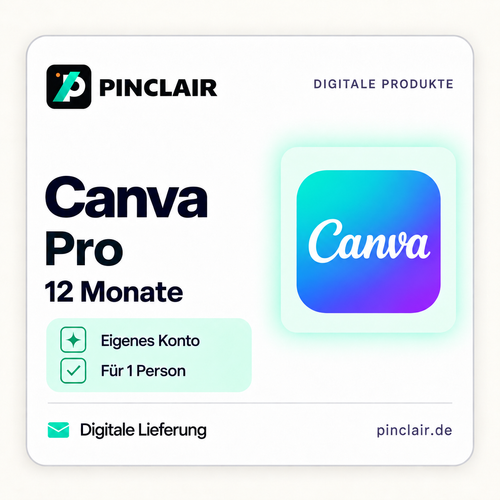 Canva Pro: zwölf Monate auf eigenem Konto für eine Person – Pinclair