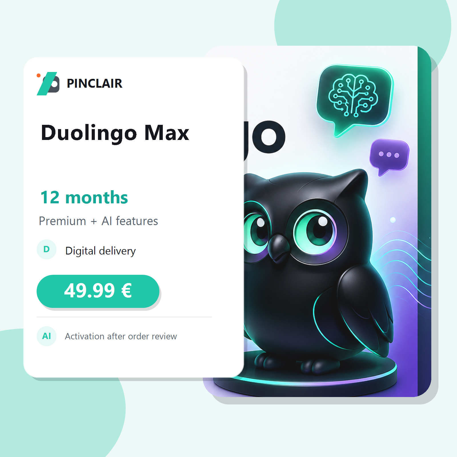 Duolingo Max 12 months at 49.99 EUR