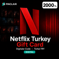 Netflix Türkei Geschenkkarte - 2000 TRY digitaler Code - Pinclair