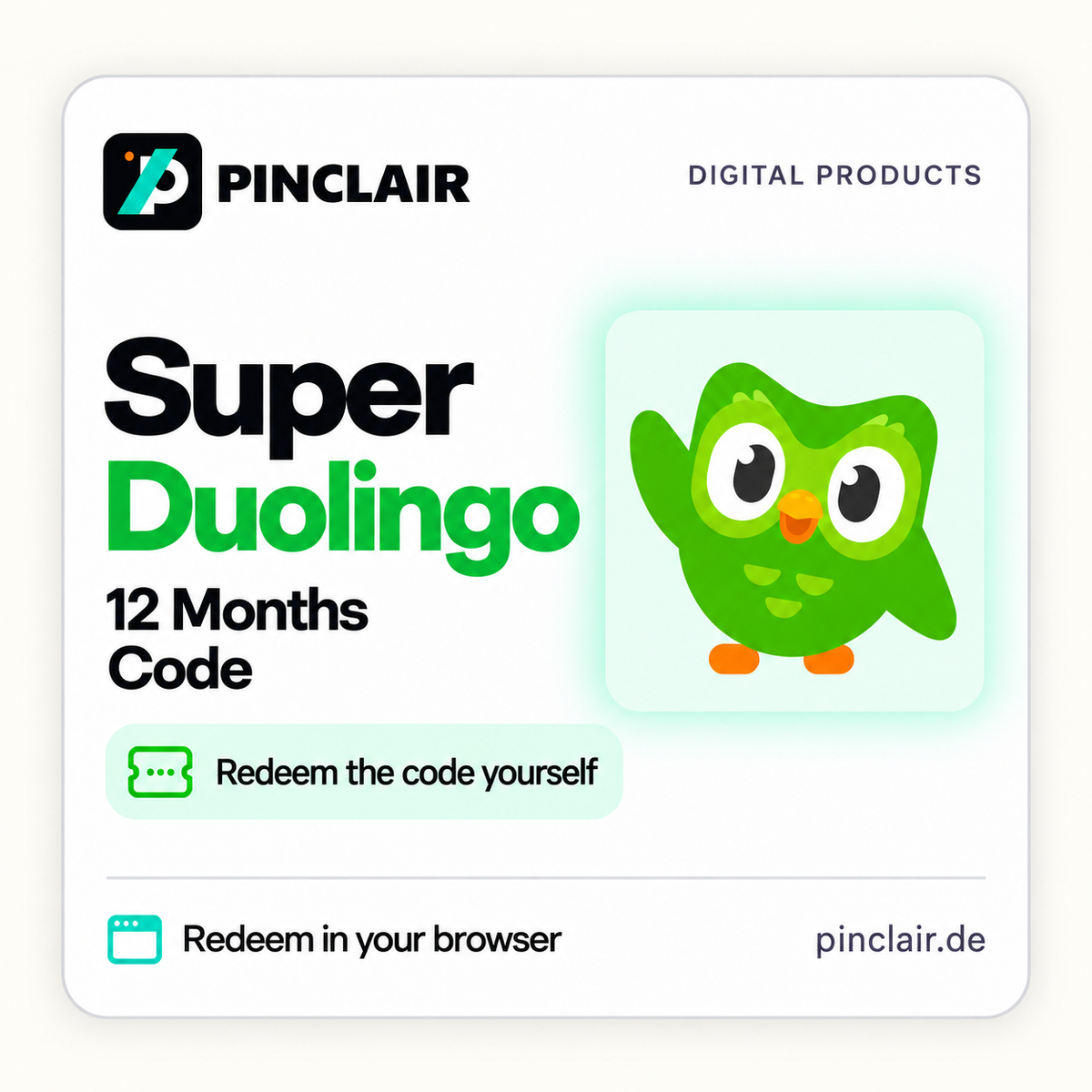 Super Duolingo: 12-month code to redeem yourself in a browser – Pinclair
