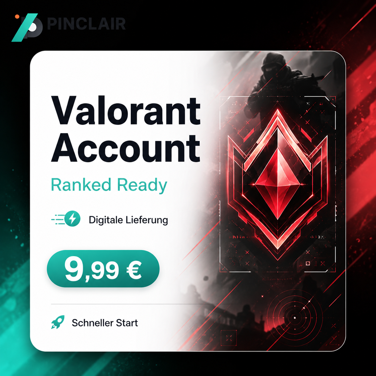Valorant Ranked Ready Account mit digitaler Lieferung