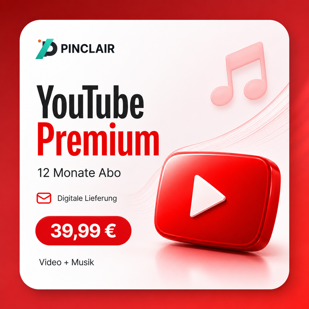 YouTube Premium und Music 12 Monate mit digitaler Lieferung