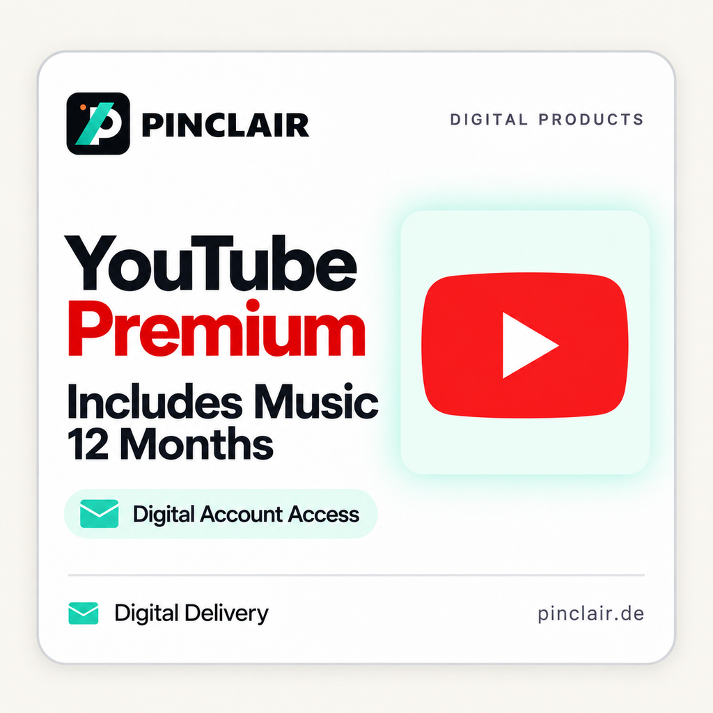 YouTube Premium including Music: twelve months of digital account access – Pinclair