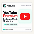 YouTube Premium including Music: twelve months of digital account access – Pinclair