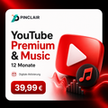 Pinclair Produktbild YouTube Premium und Music 12 Monate